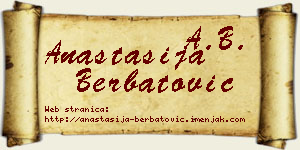 Anastasija Berbatović vizit kartica